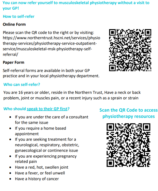 Physio - Self-Referral Northern Trust